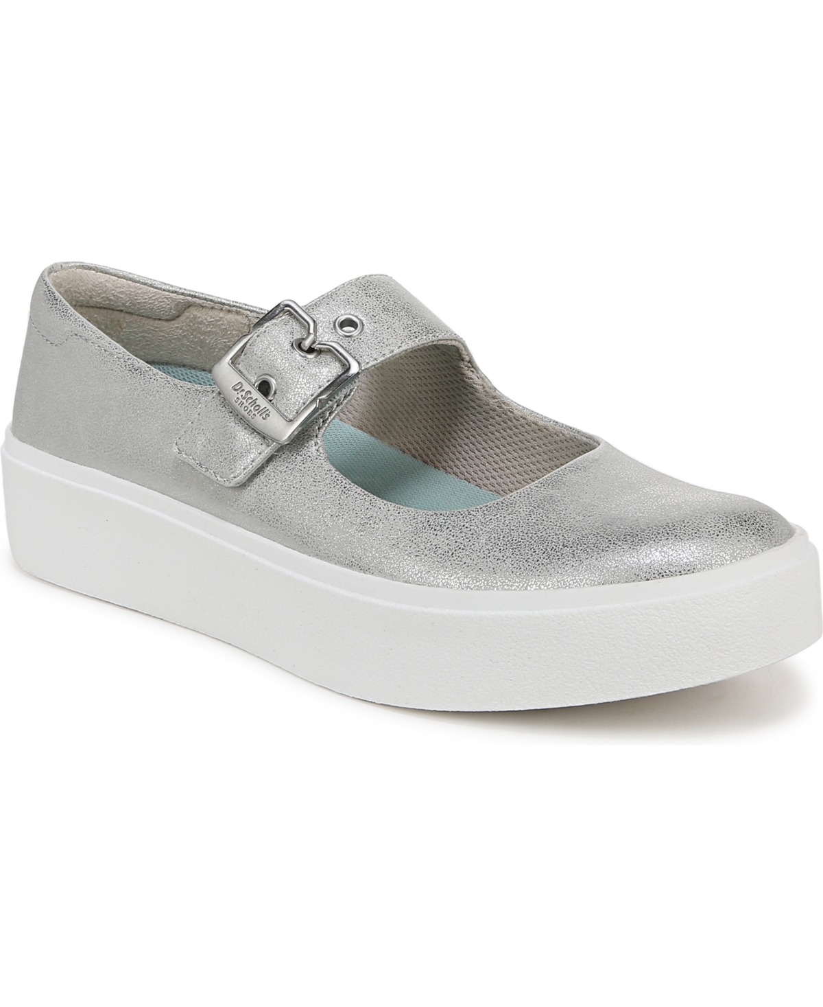 Dr. Scholl's Women's Madison-jane Mary Janes In Silver Faux Leatherr