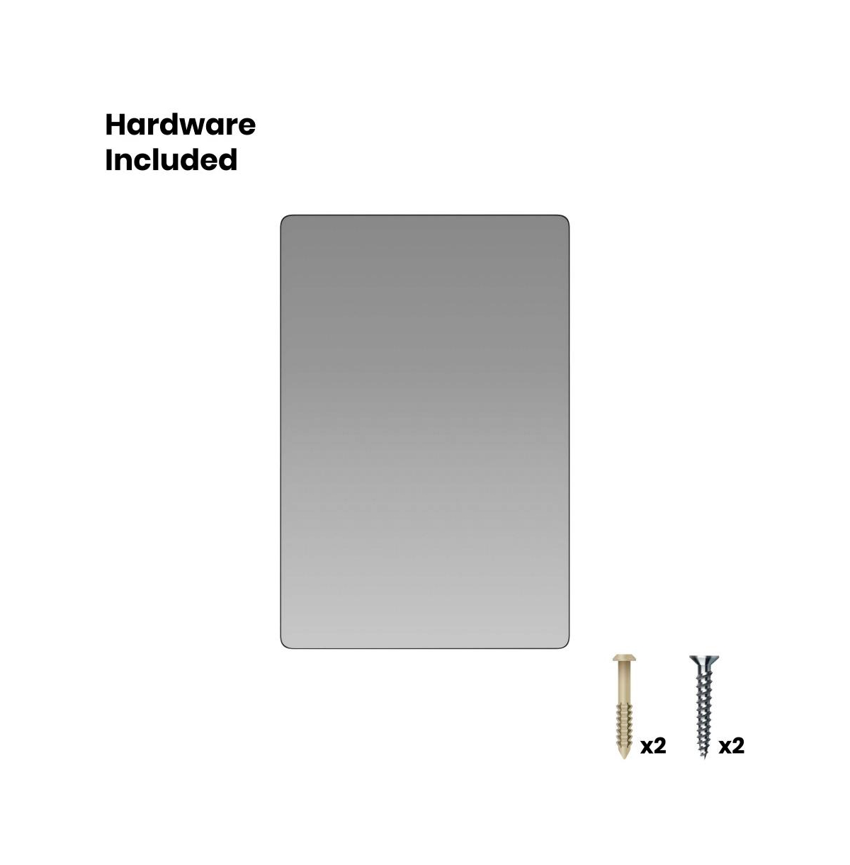 Merrick Lane Hanging Mirror Modern Metal Frame Bordered Wall Mount Mirror With Rounded Corners
