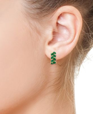 EFFY&reg; Emerald (6-3/4 ct. t.w.) & Diamond (5/8 ct. t.w.) Statement Earrings in 14k Gold