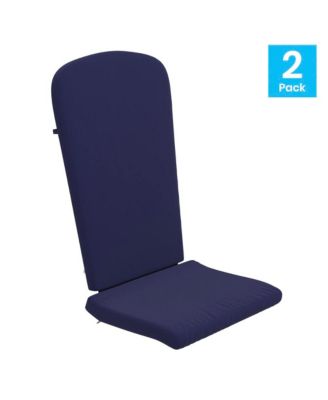 Riviera Set Of 2 Indoor/Outdoor High Back Adirondack Chair Cushions With Elastic Strap And Water Resistant Covers
