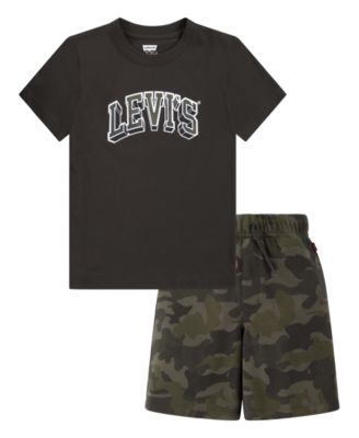 Levi's - Little Boys Camo Logo Tee and Shorts Set