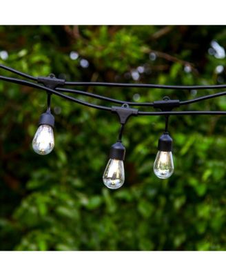 Ambience Pro Heavy Duty Solar-Powered LED Outdoor String Lights with 15 Hooks, Warm White (27 ft.)