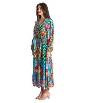 Women's Maxi Belted Cape Dress