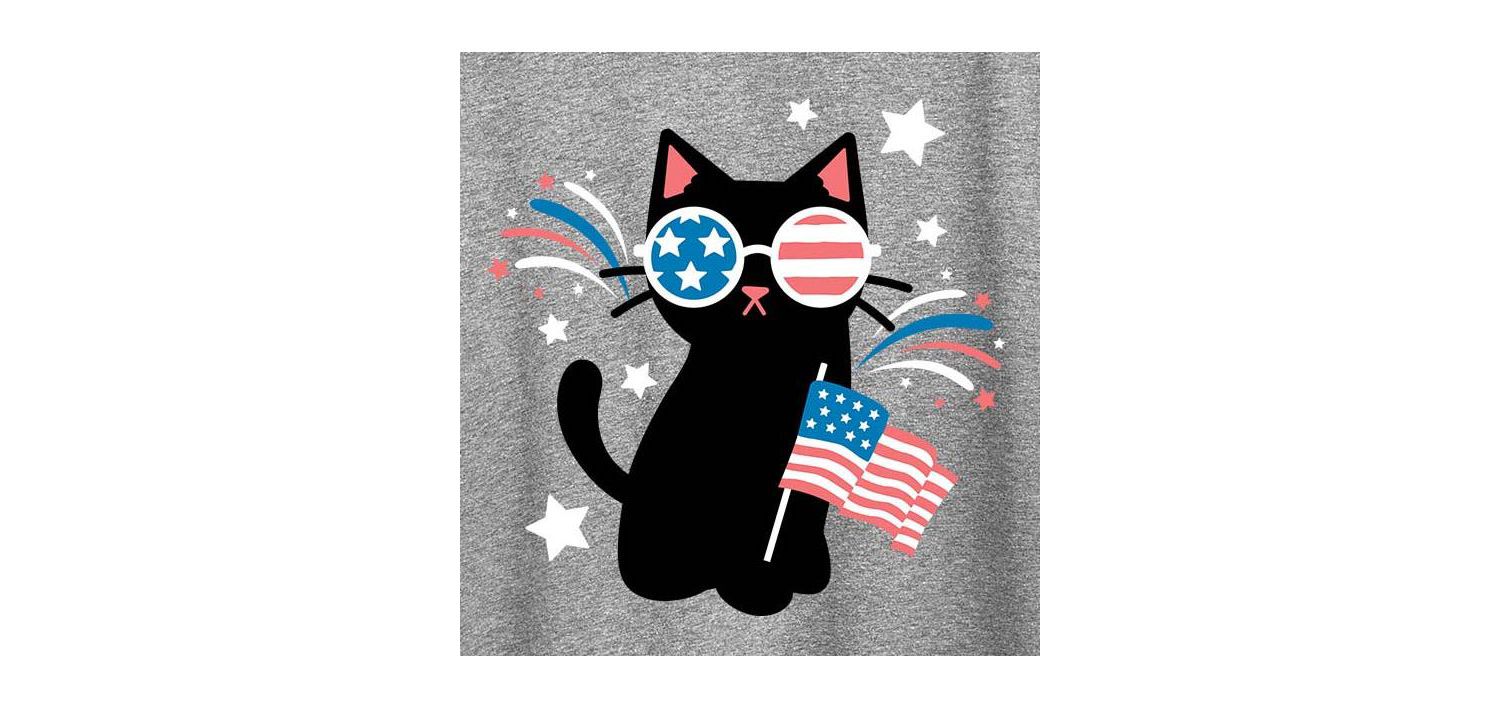 Trendy Plus Size USA Cat Graphic T-Shirt