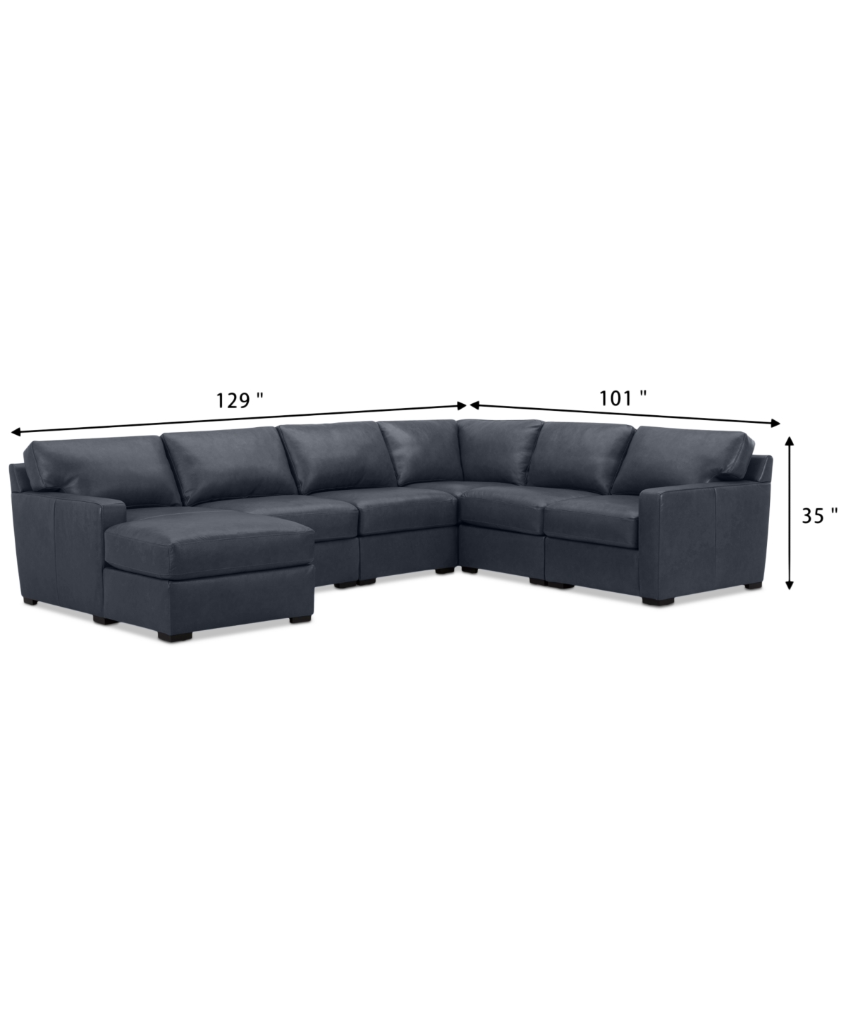 Radley 6-Pc. Leather Square Corner Modular Chaise Sectional, Created for Macy's