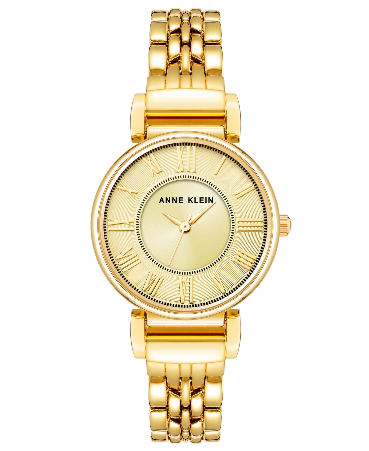 Shop Anne Klein Women's Quartz Gold-tone Alloy Link Bracelet Watch, 30mm