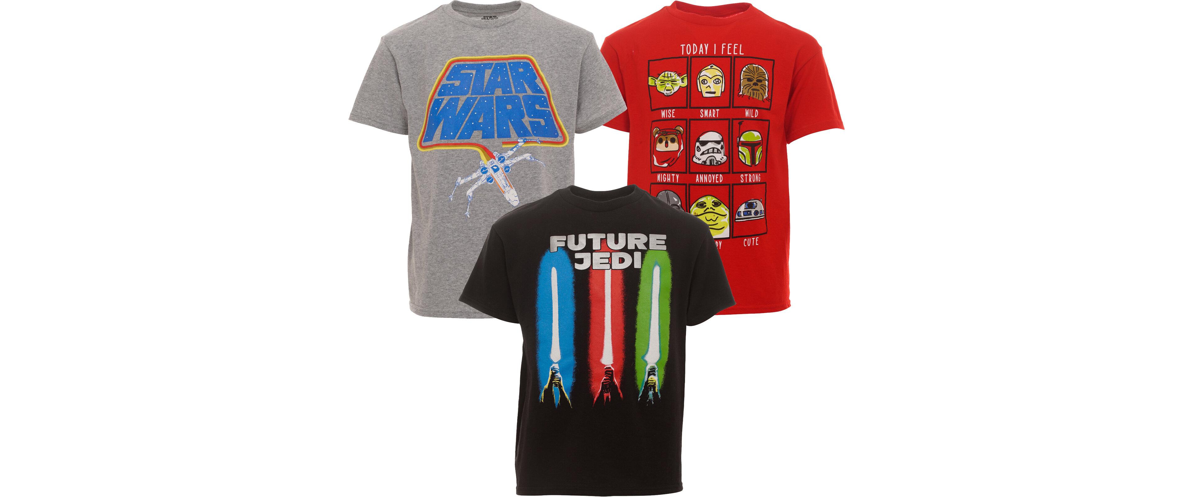 Starwars Boys Star Wars C-3PO Chewbacca Stormtrooper 3 Pack T-Shirts Black/Blue/Gray Heather