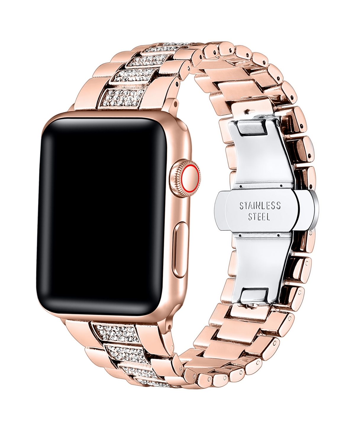 Women's Kristina Rose Gold Stainless Steel Band for Apple Watch Size-42mm,44mm,45mm,49mm - Rose Gold