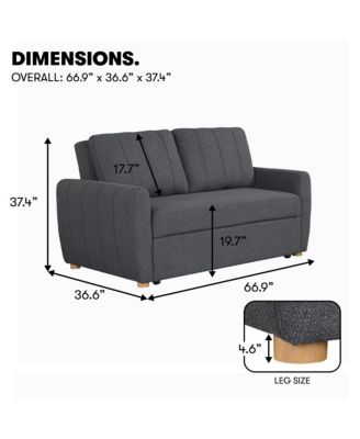 66.5"W Polyester Gentry Convertible Loveseat