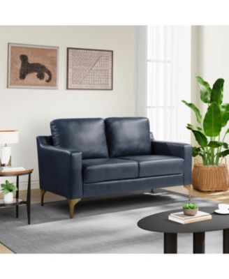 55.5"W Faux Leather Francis Loveseat