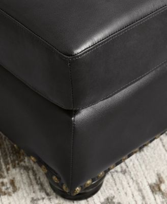Arther 26" Leather Traditional Ottoman