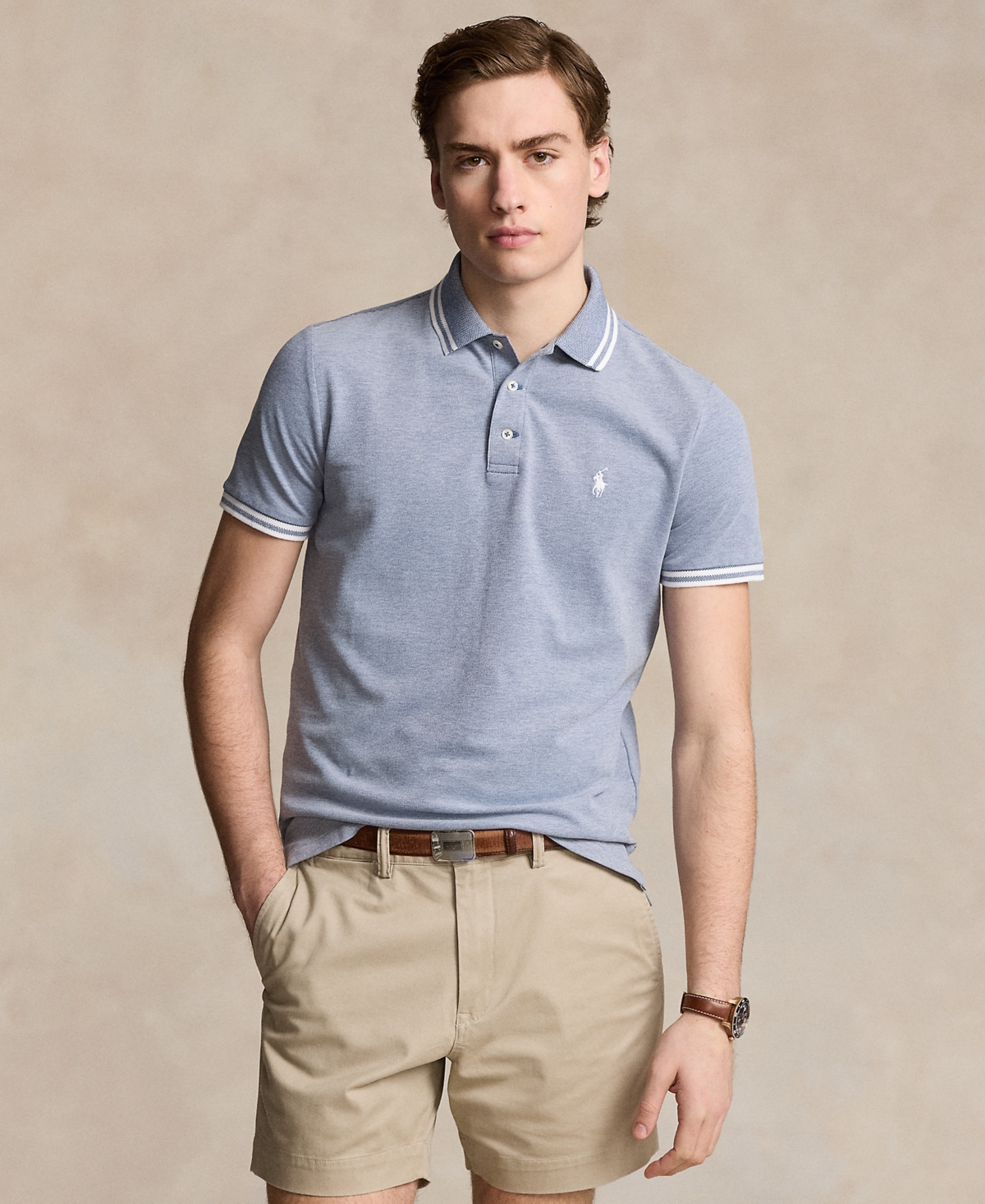 Polo Ralph Lauren Men's Classic Fit Stretch Mesh Polo Shirt -White