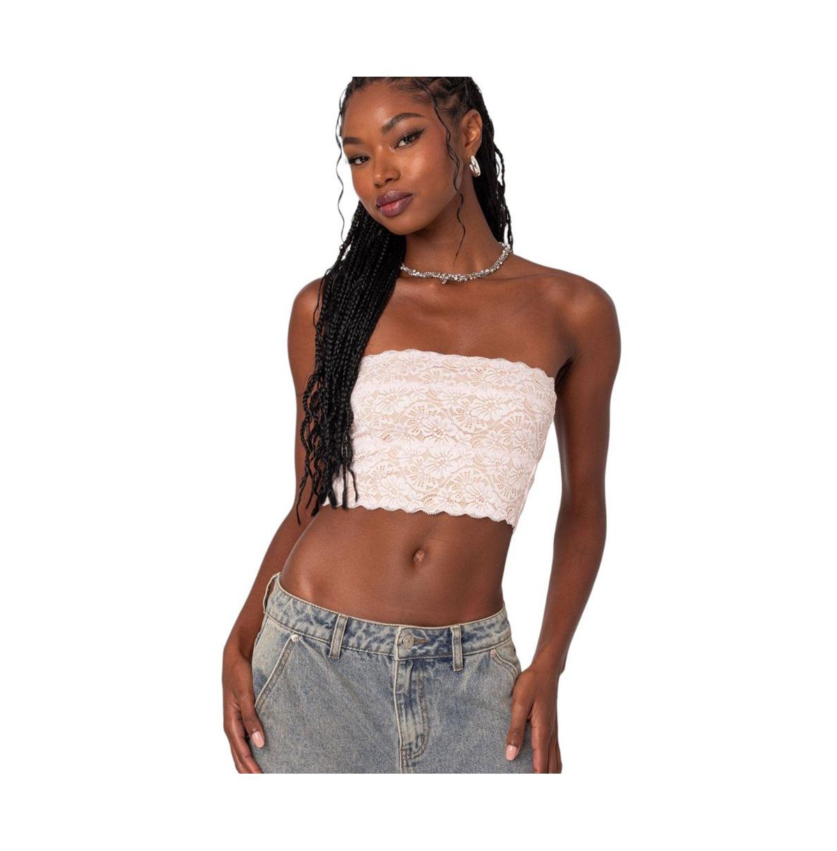 Women's Nadine Lace Tube Top - Light-pink
