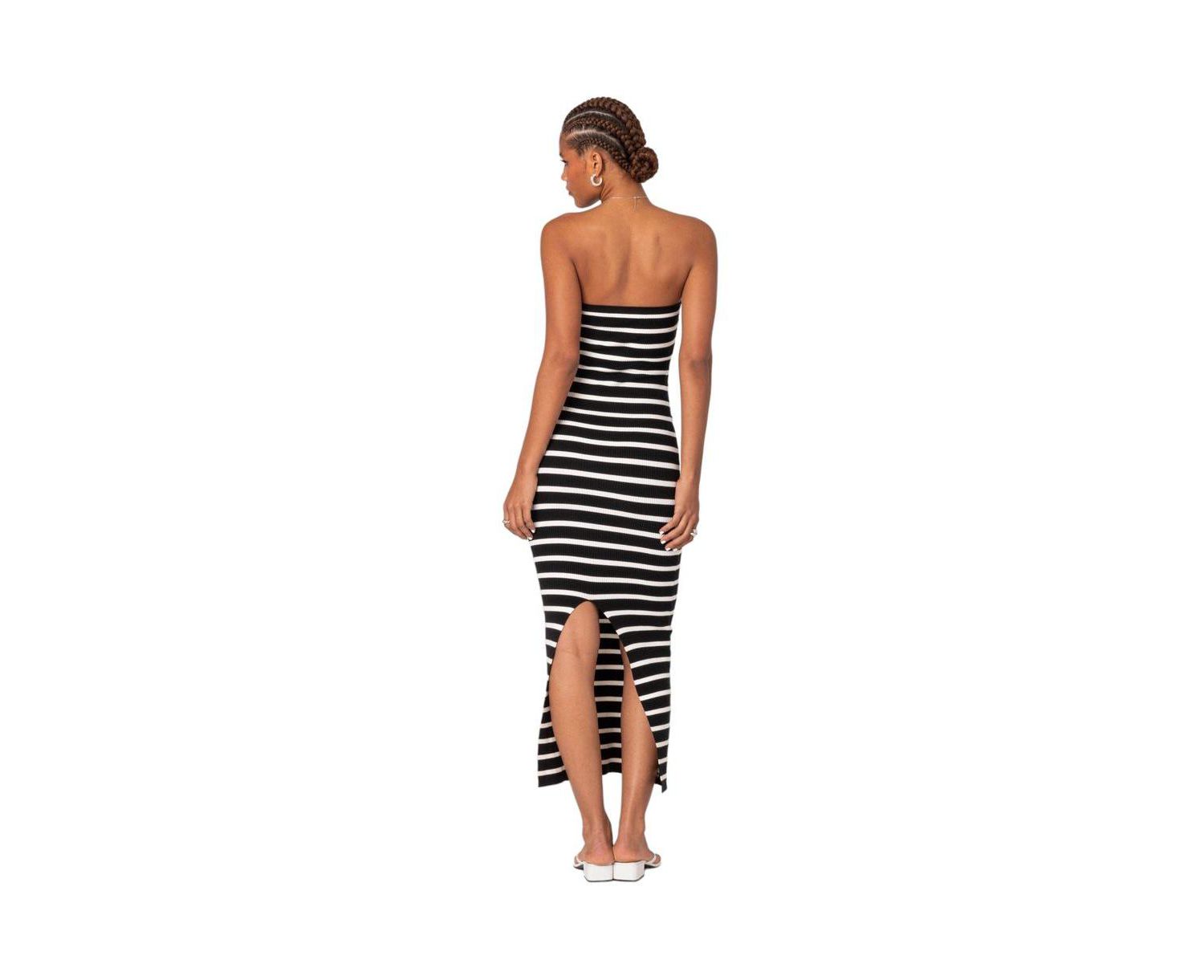 Women's Knit Back Slitted Maxi Dress
