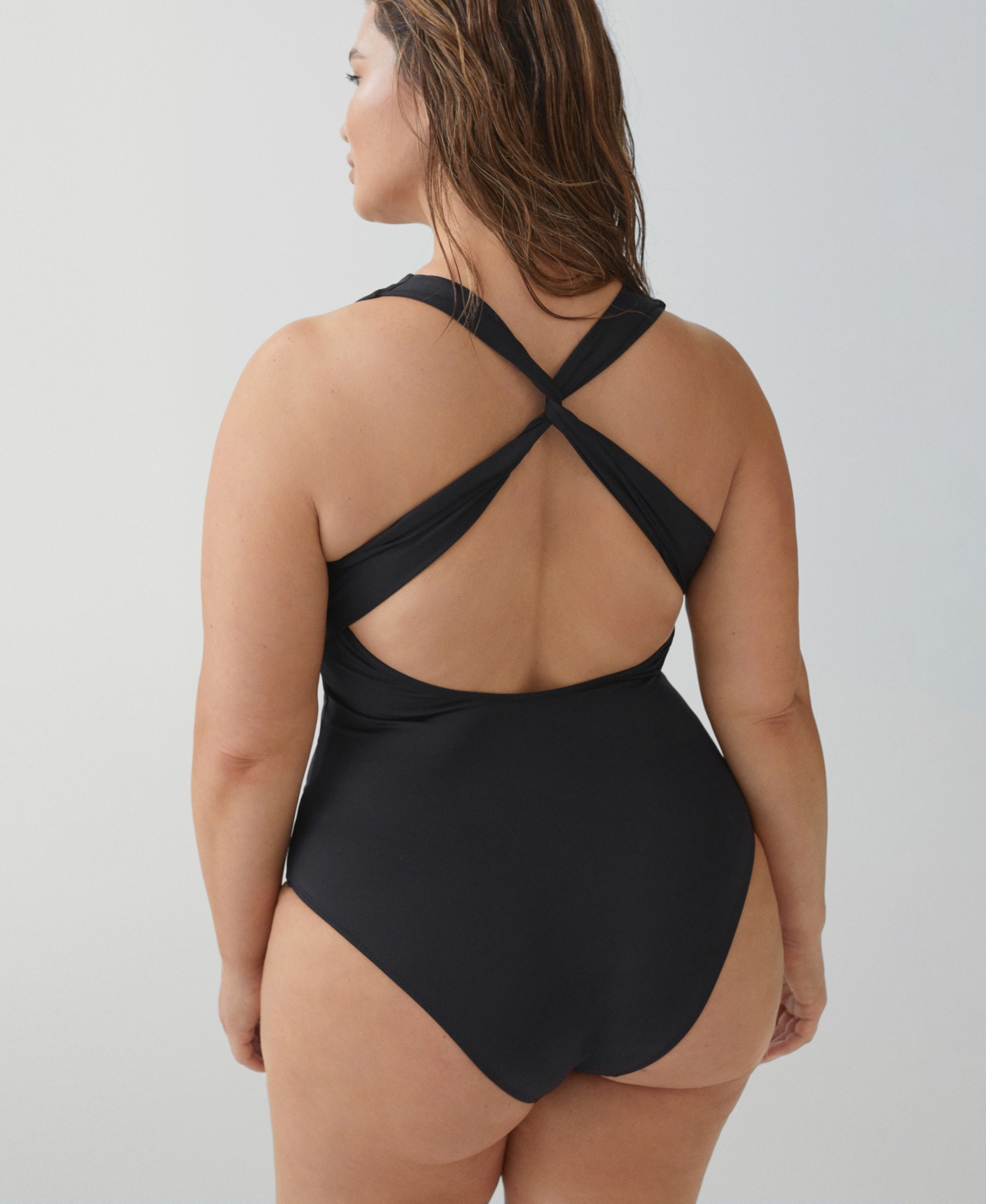 Shop Mango Women's V-neck Swimsuit In Black