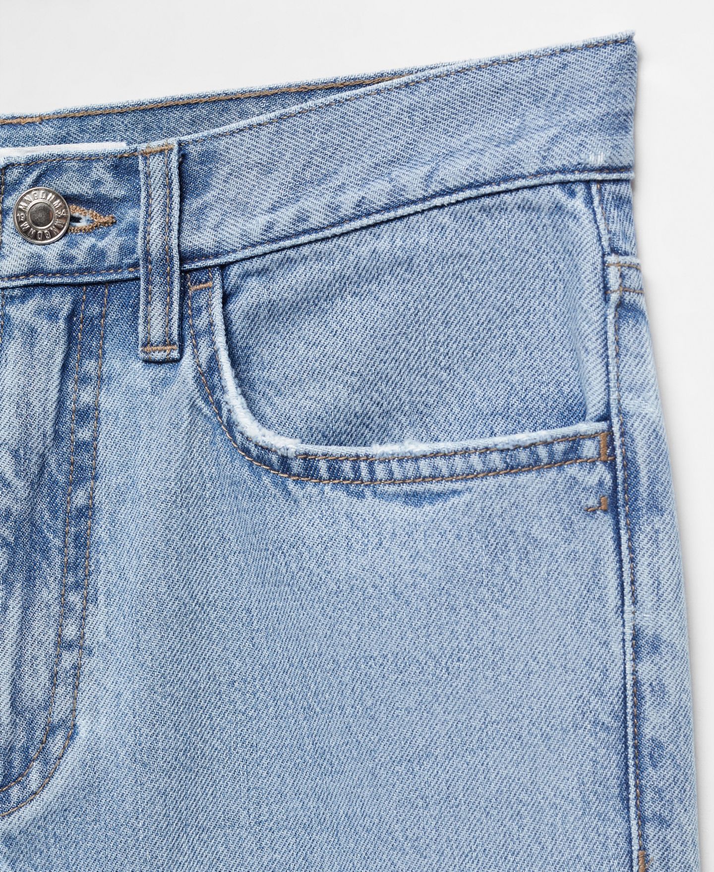 Женские джинсы Mango Mid-Rise Straight, цвет: Средний синий — фото 6