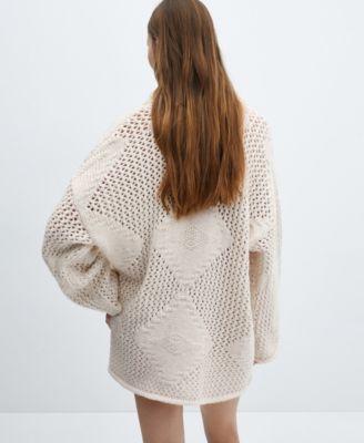 Cardigan Ouvert à Franges Style&Co - Manches Longues - Couleur Sugar Plum - Taille L - Neuf