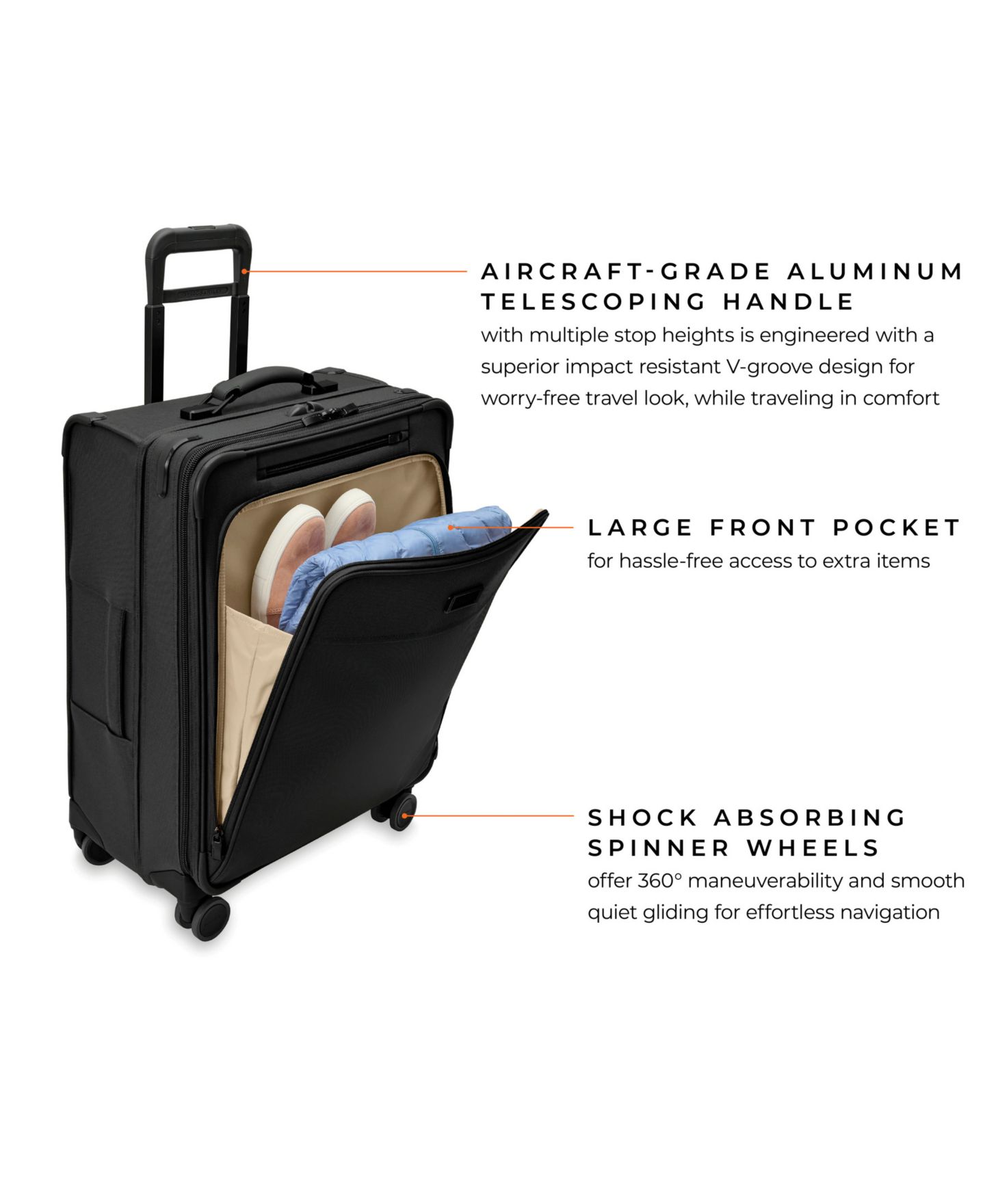 Чемодан Briggs & Riley Baseline Medium Expandable Spinner, цвет: Чёрный — фото 6