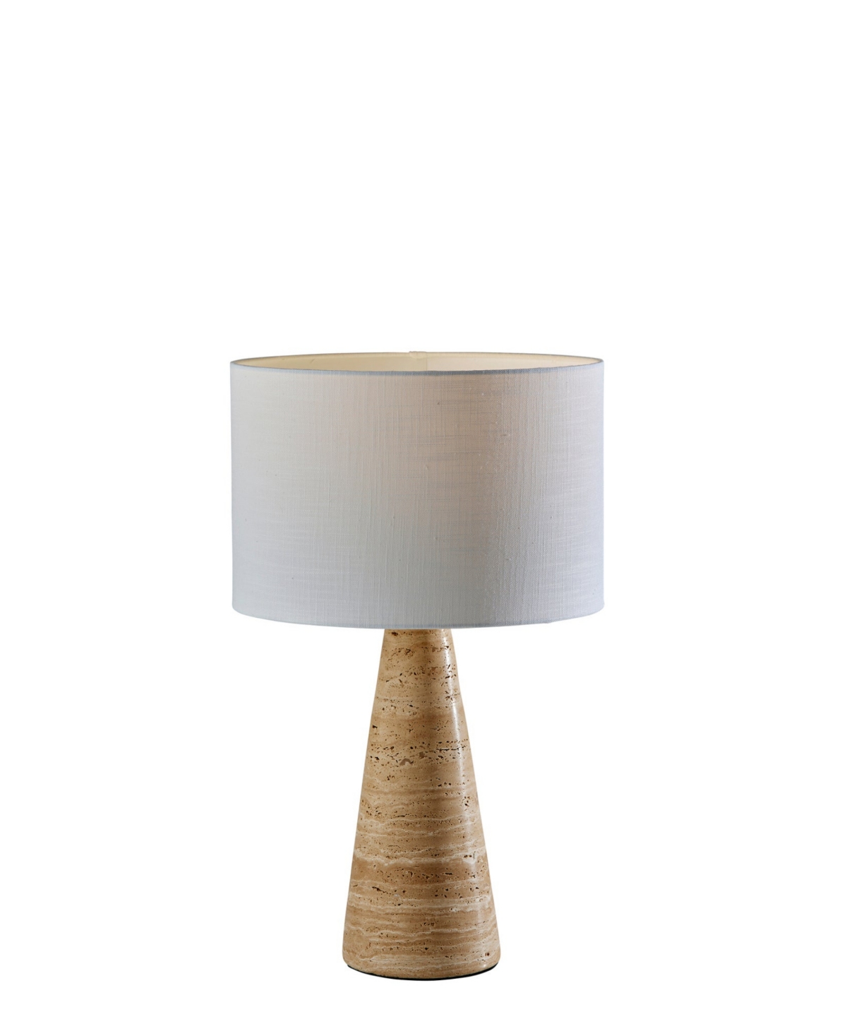 Adesso 21" Travis Table Lamp In Travertine Stone