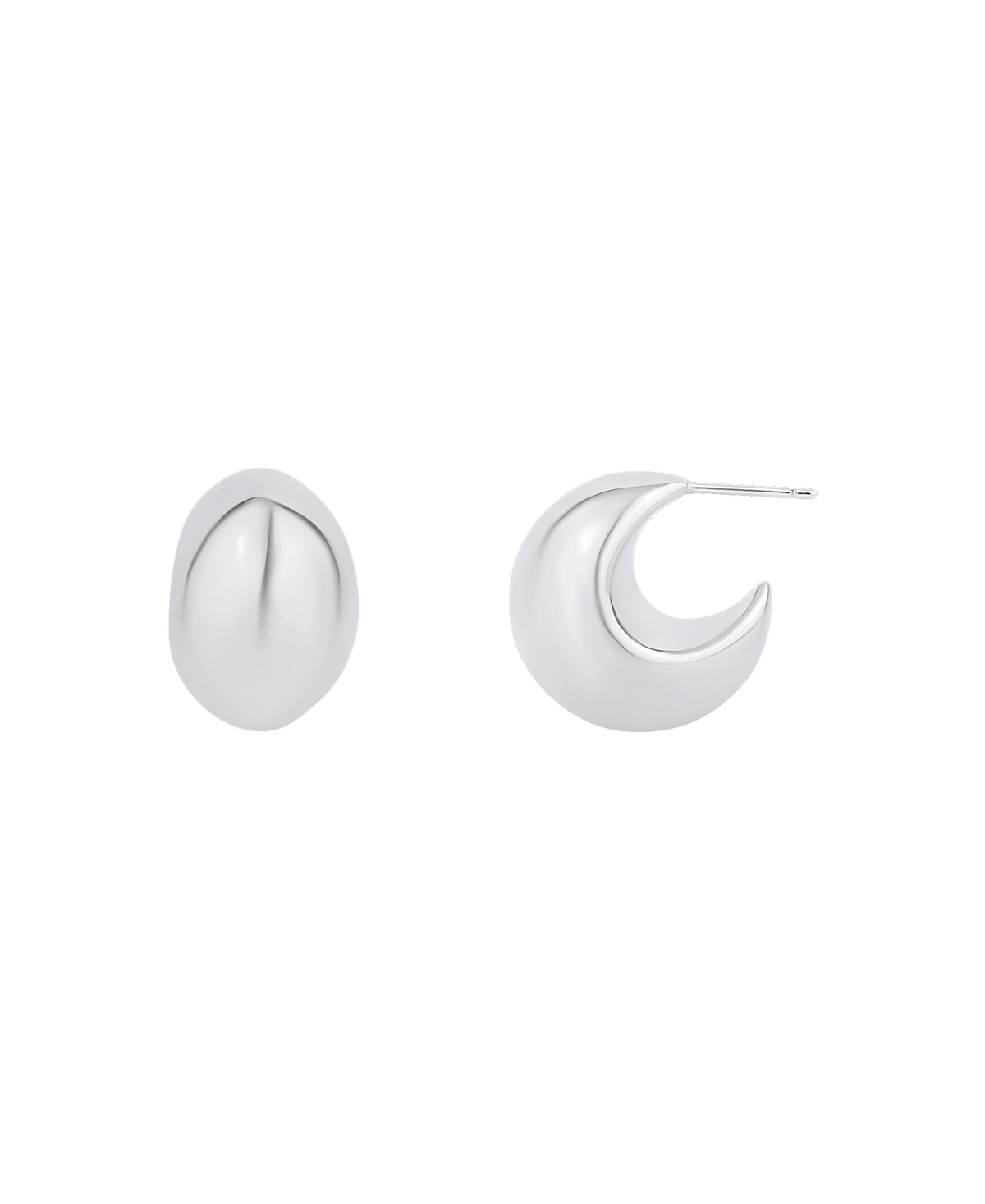 And Now This 18k Gold Plated Or Silver Plated Puff C Hoop Earring In Silver