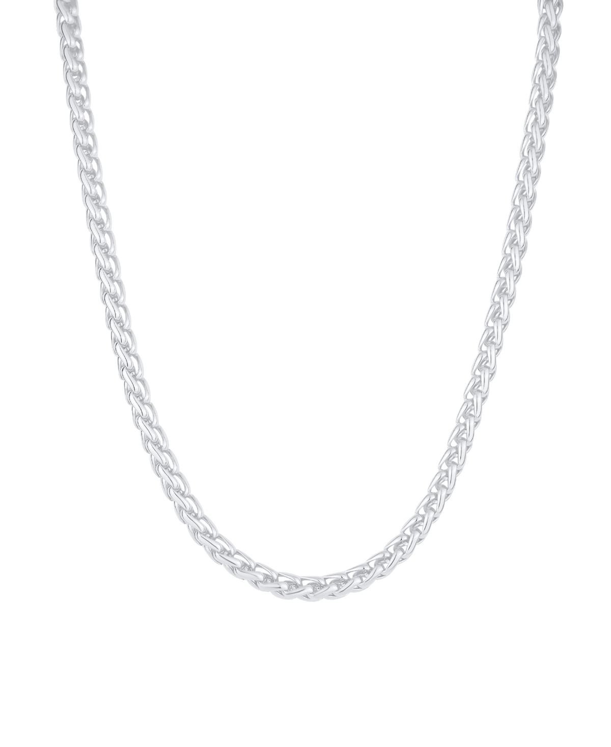18K Gold Plated or Silver Plated Wheat Chain Necklace - Silver