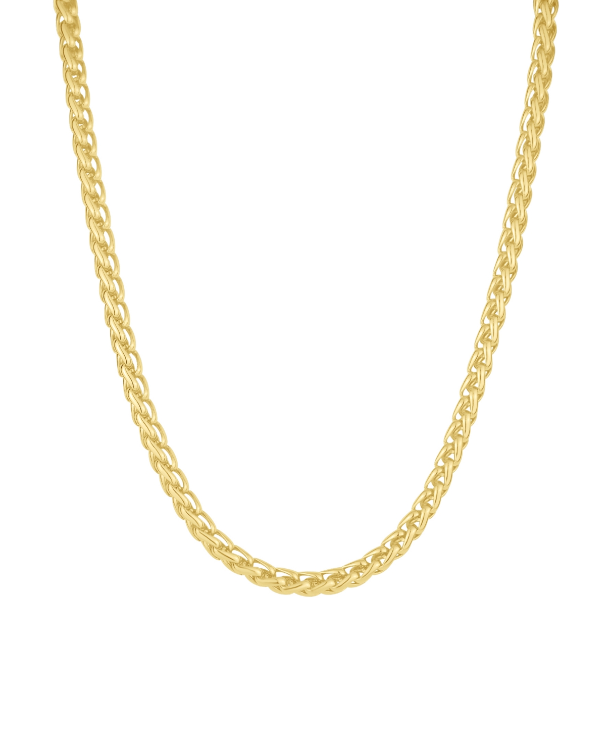 18K Gold Plated or Silver Plated Wheat Chain Necklace - Gold Flash
