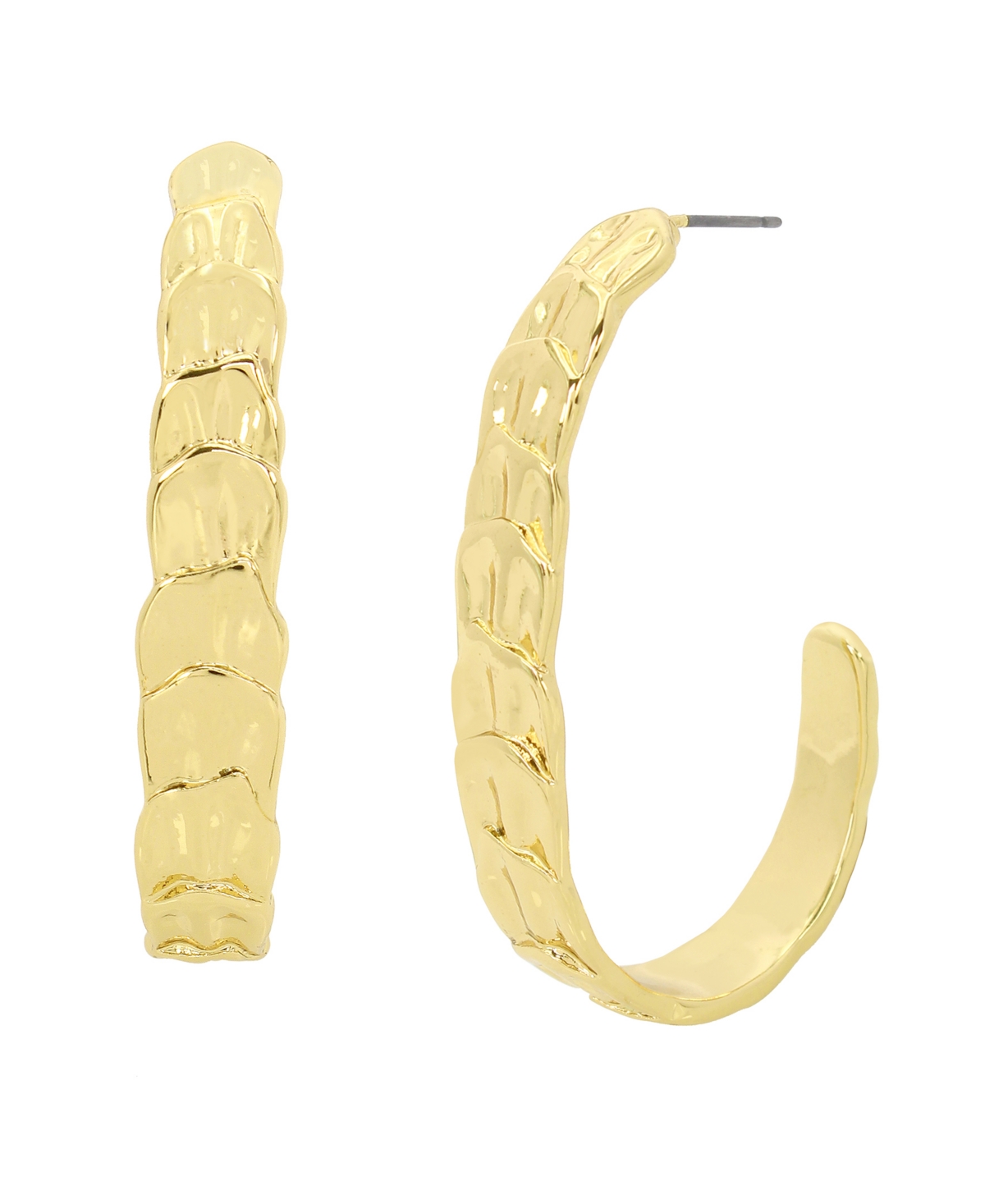 Gold Layered Petal Hoop Earrings - Gold