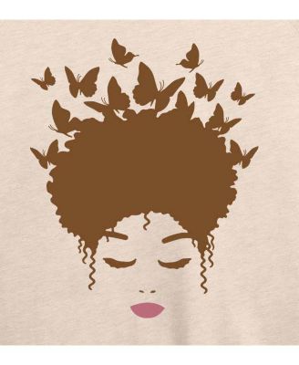 Trendy Plus Size Butterfly Afro Hair Graphic Pullover