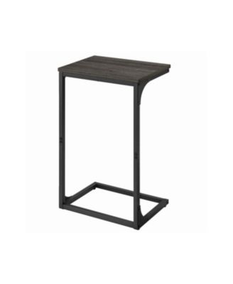 Industrial C-shaped Side Table With Metal Frame