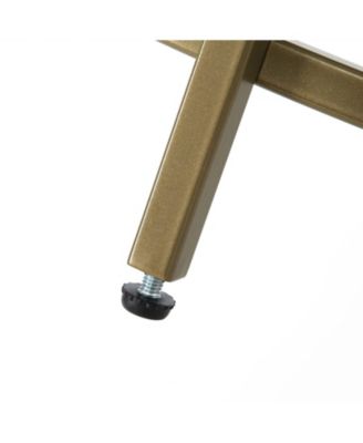 Round Side Table, Glass End Table With Metal Frame, Small Coffee Accent Table