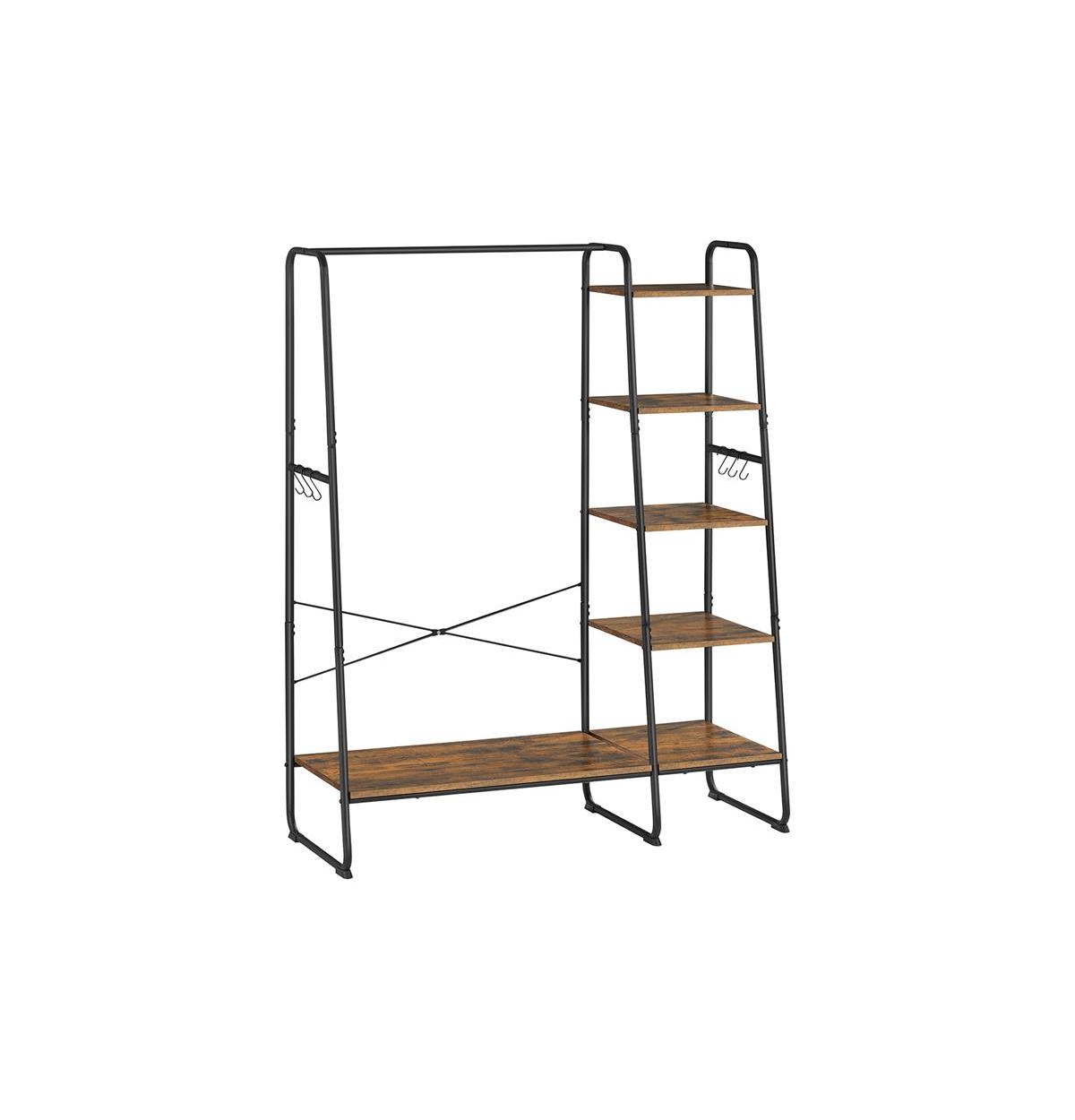 Clothing Rack With Shoe Shelf - Rustic Brown