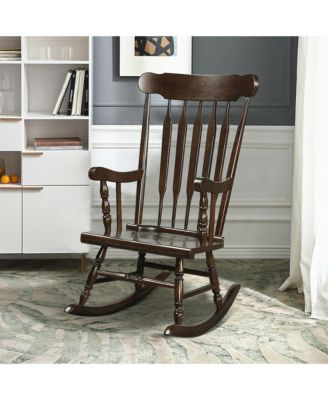 Wooden Rocking Chair Single Rocker Indoor Garden Patio Yard Coffee
