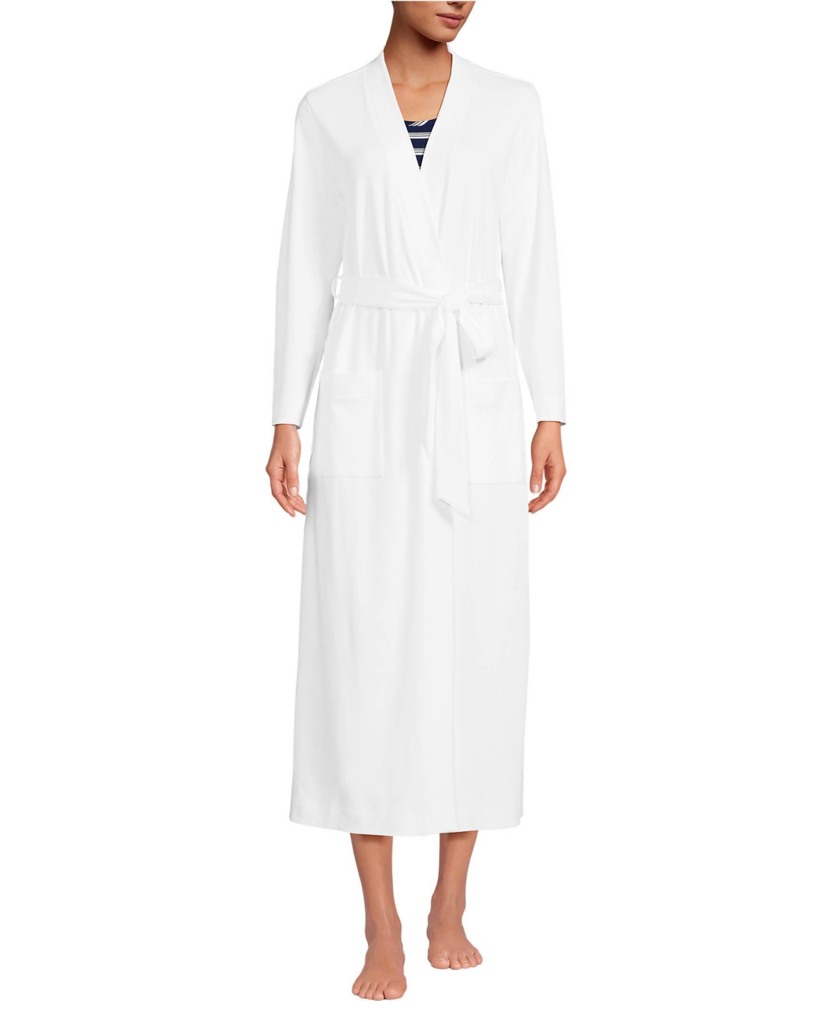 Women's Cotton Long Sleeve Midcalf Robe - Lavender cloud