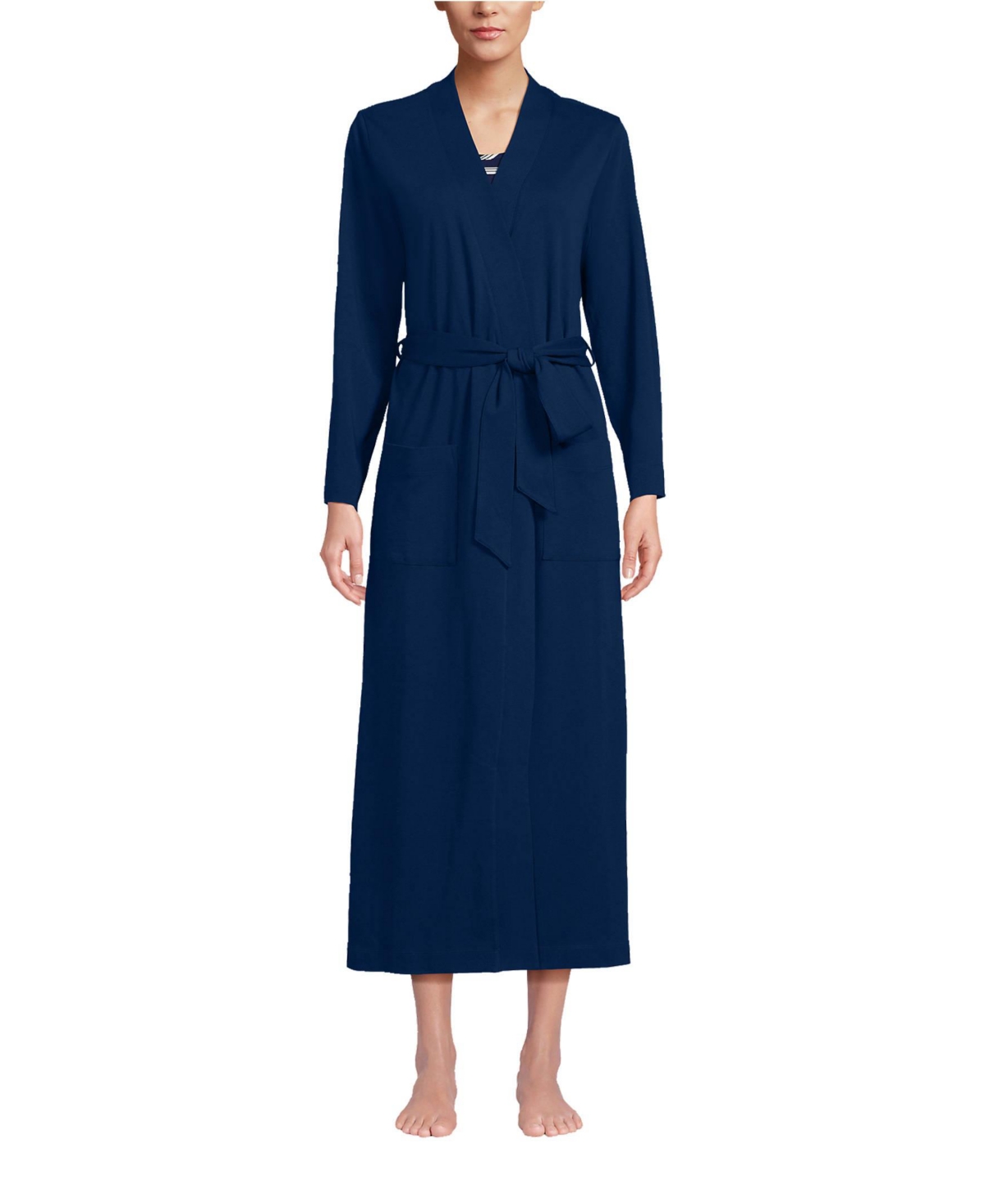 Lands' End Women's Cotton Long Sleeve Midcalf Robe
