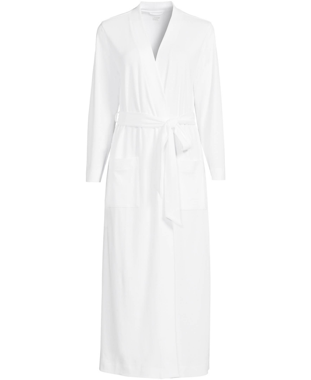 Lands' End Plus Size Cotton Long Sleeve Midcalf Robe