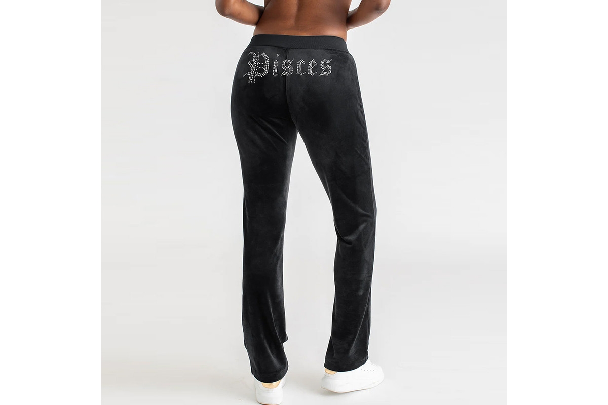 Women's Juicy Pant With Zodiac Bling - Liquorice pisces silver