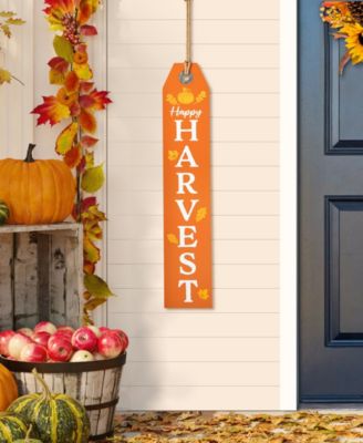 35.5"H Fall and Halloween Wooden Reversible Tag Porch Sign