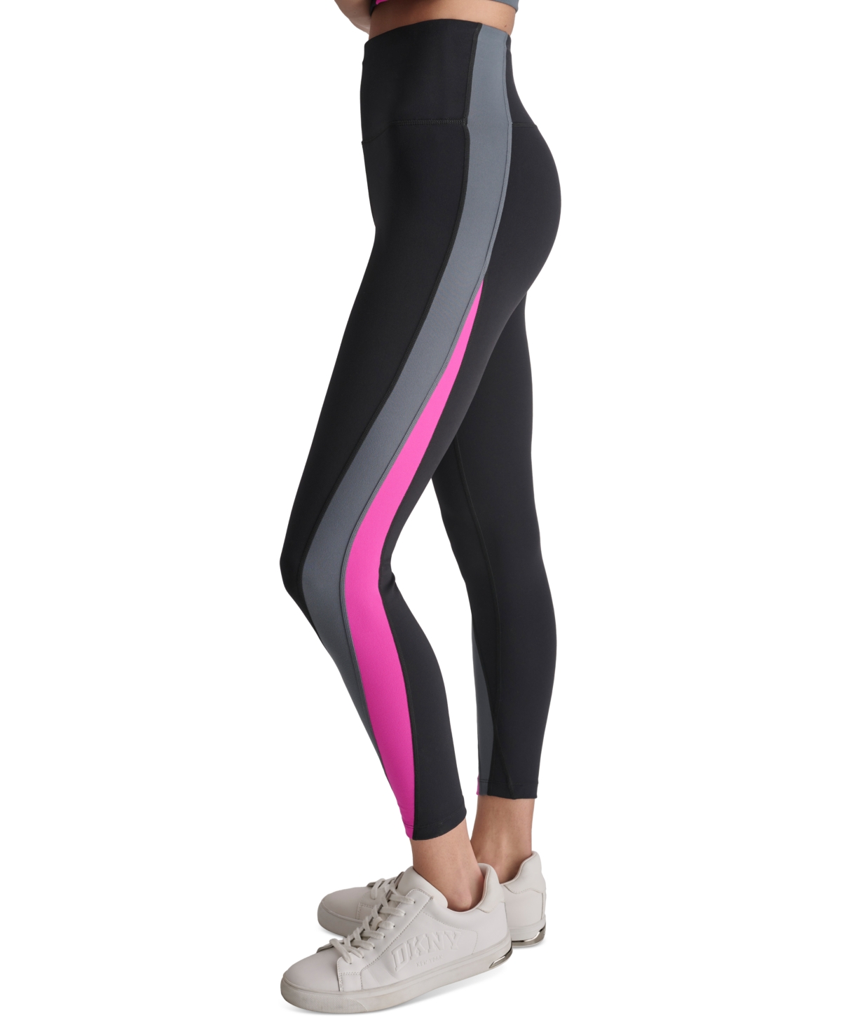 Dkny Sport Women's High-Rise Colorblocked 7/8 Leggings -Orchid