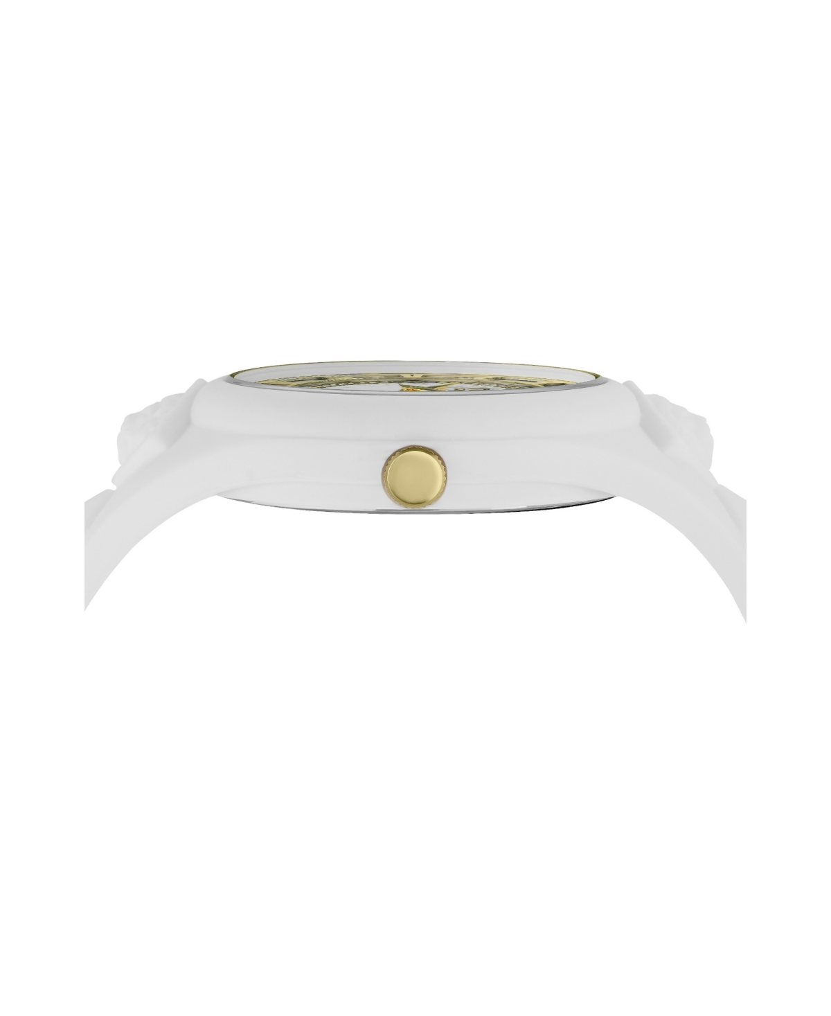 VERSUS WOMEN'S FIRE ISLAND STUDS QUARTZ WHITE SILICONE STRAP 39MM 