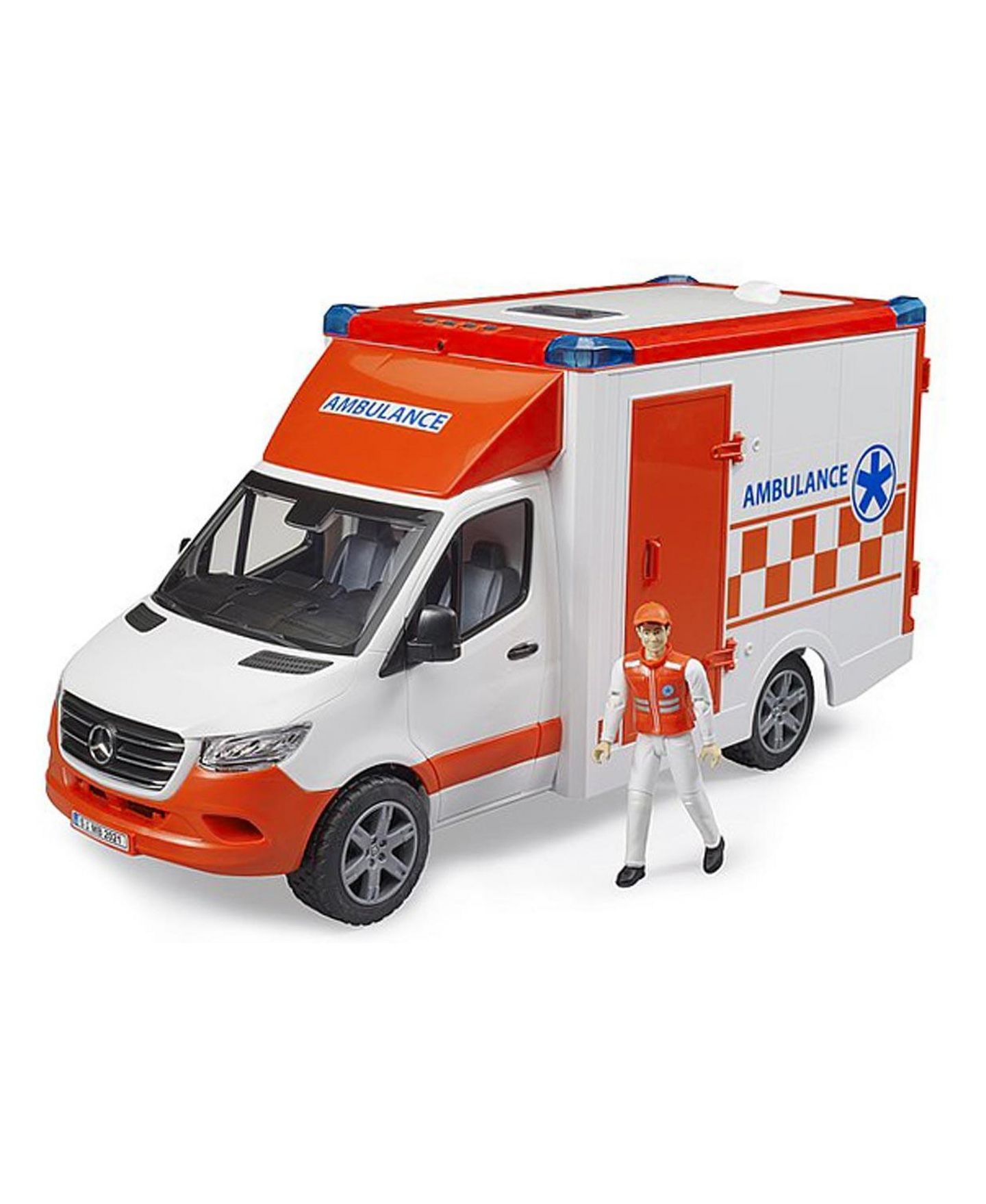 Детская игрушка Bruder 1/16 Mercedes-Benz Sprinter Ambulance with Driver by Mercedes-Benz Sprinter Autotransporter with Roadster — фото 1
