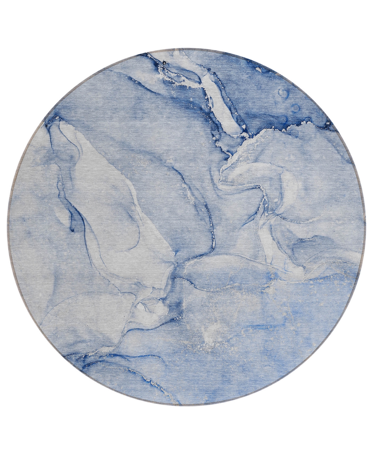 Addison Chantille Machine Washable Acn516 8'x8' Round Area Rug In Navy