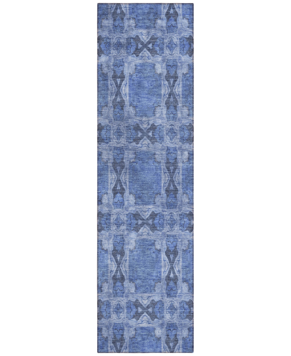 Addison Chantille Machine Washable Acn564 2'3x7'6 Runner Area Rug In Denim