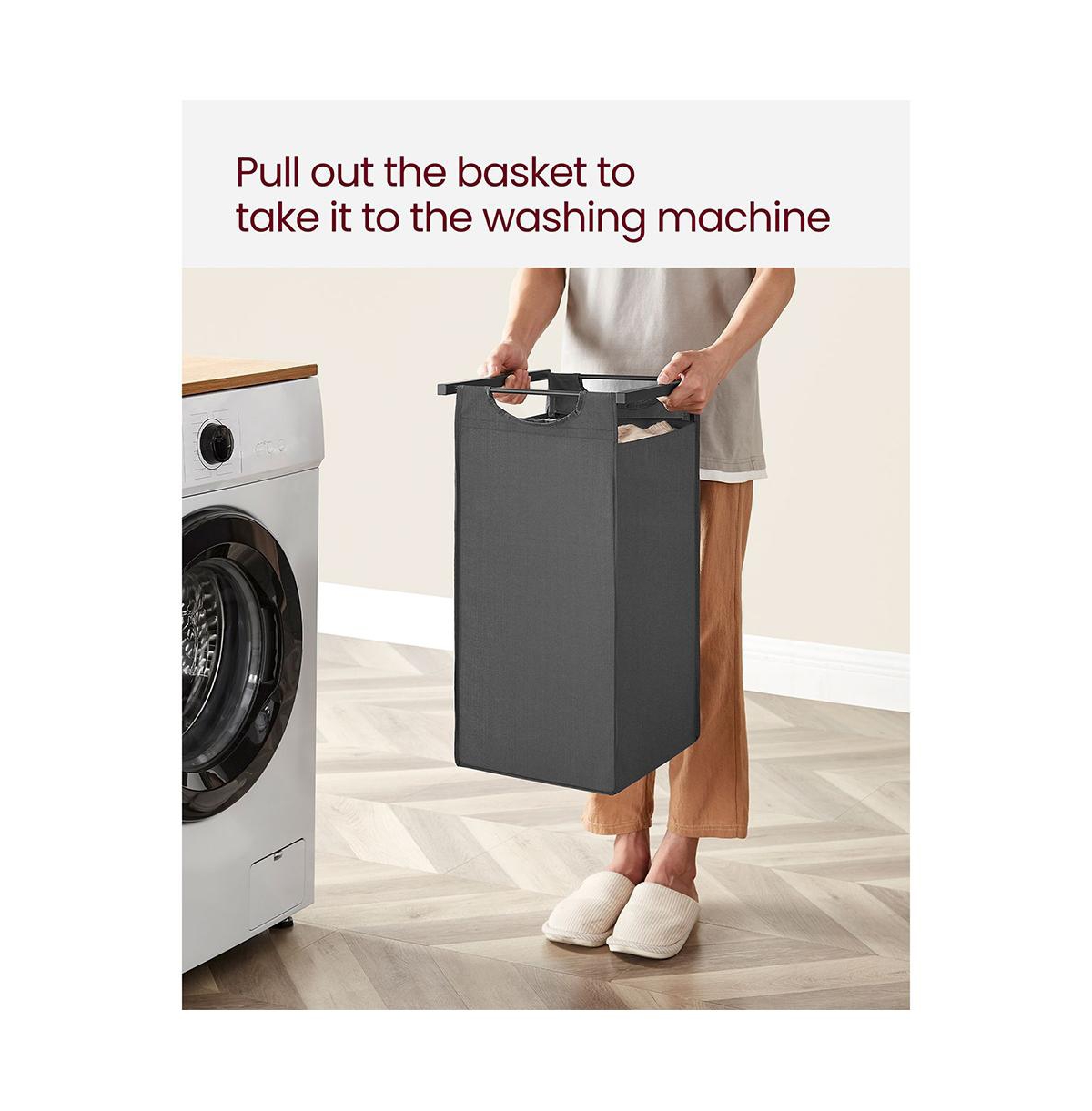 Slickblue Laundry Hamper, Laundry Basket, Laundry Sorter With Top Shelf And Pull-out Bags