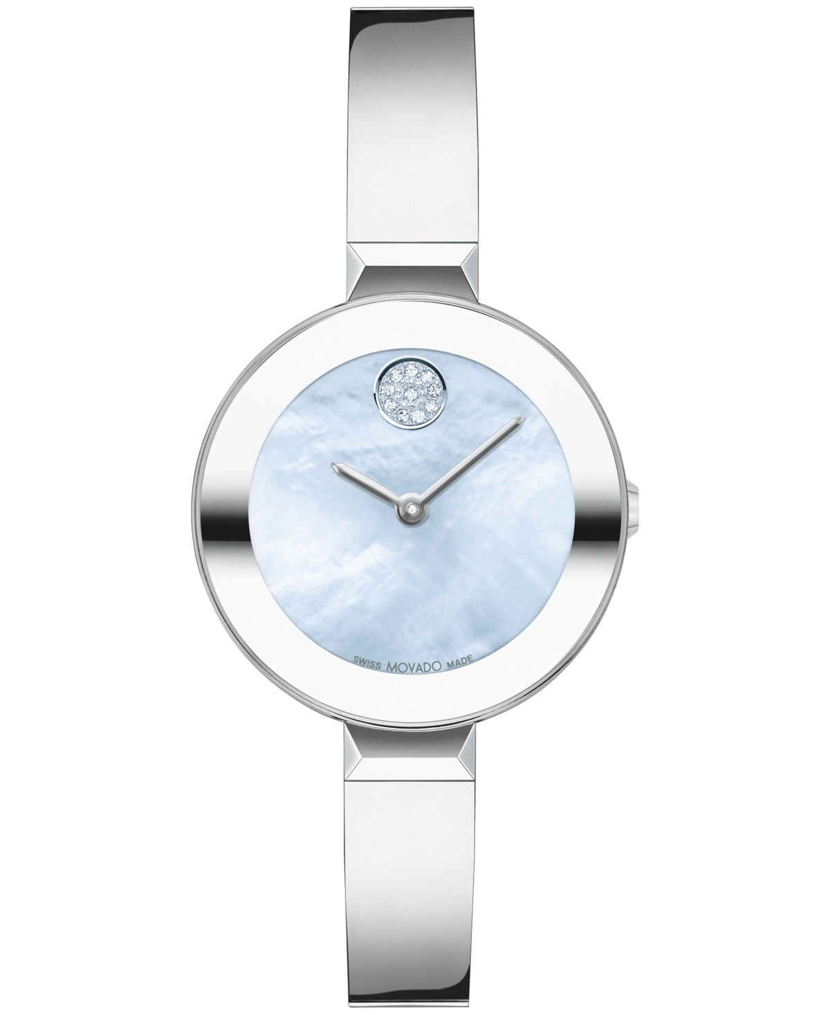 Women's Bold Bangles Swiss Quartz Silver-Tone Stainless Steel Watch 28mm - Silver-Tone