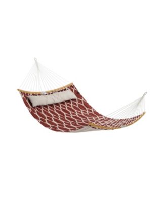 Quilted Hammock with Curved Bamboo Spreaders, Pillow, Portable Padded Hammock Holds up to 495 lb