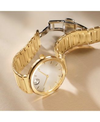 Women's Bold Horizon Swiss Quartz Ionic Plated Light Gold-Tone 2 Steel Watch 34mm