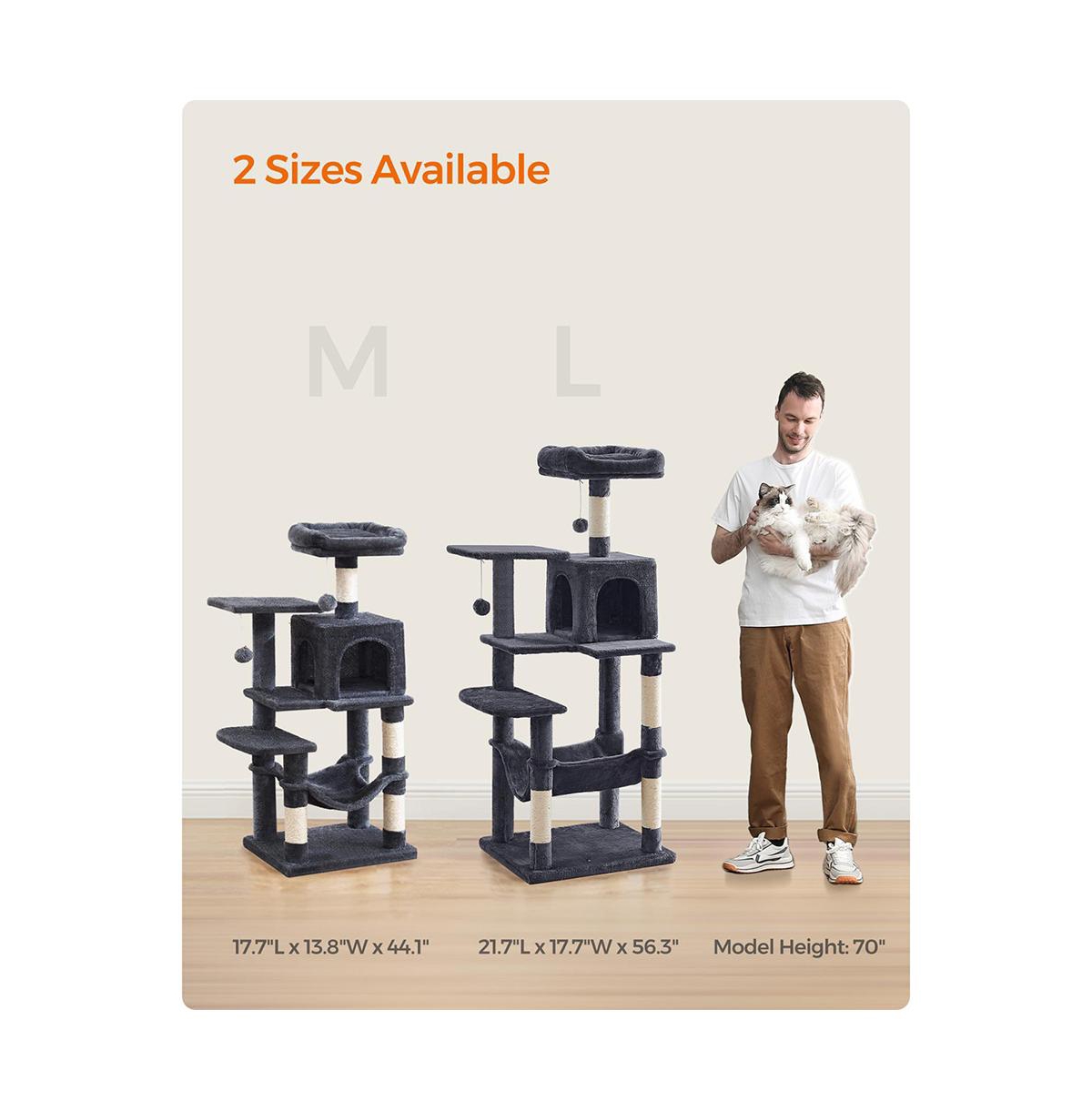 Slickblue Cat Tree, Tower, Condo With Scratching Posts, Hammock, Plush Perch, Activity Center