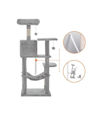 Cat Tree, Cat Tower, Cat Condo With Scratching Posts, Hammock, Plush Perch, Cat Activity Center