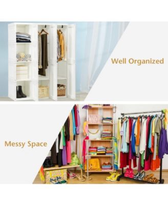Foldable Closet Clothes Organizer with 12 Cubby Storage