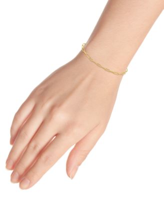 Diamond-Cut Paperclip Chain Link Bracelet (7-1/4") in Sterling Silver or 18k Gold-plated Sterling Silver, Created for Macy's